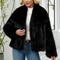 thumbnail image 1 of AUNVITO Women's Warm Faux Fur Coat Jacket Winter Solid Turn Down Collar Long Sleeve Outerwear Casual Party Daily Fashion Coat, 1 of 9