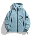 thumbnail image 1 of AUNVITO Women's Water-Reduces Hooded Windbreaker Jacket with Zippered Pockets, Casual Loose Fit Outdoor Hiking Coat for Daily Commute, 1 of 8