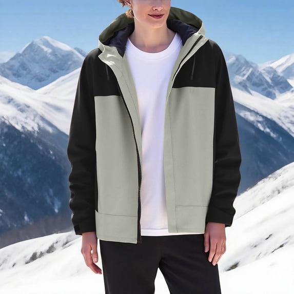 AUNVITO Women's Waterproof Windbreaker Hooded Lightweight Jacket with Adjustable Cuffs & Detachable Hood for Hiking Camping Skiing Outdoor Activities