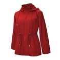 thumbnail image 1 of AUNVITO Women's Waterproof Windbreaker Hooded Long Sleeve Jacket with Pockets Front Zip Casual Outdoor Coat for Hiking Camping Winter Spring, 1 of 7