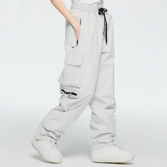 AUNVITO Women's Waterproof Windproof Thermal Ski Pants with Elastic Waist & Cargo Pockets for Outdoor Snowboarding