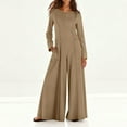 thumbnail image 1 of AUNVITO Women's Wide Leg Jumpsuit Loose Fit with Zipper Front Casual and Comfortable, 1 of 8