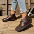 thumbnail image 1 of AUNVITO Women's Winter Comfort Ankle Boots with Side Zipper, Flat Sole, Solid Color Splicing Round Toe Casual Fashion Booties, 1 of 7