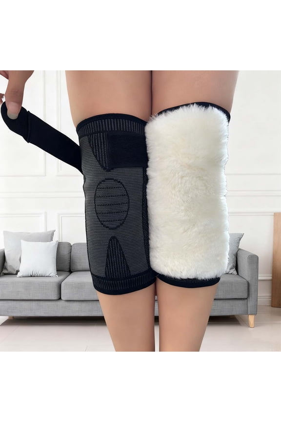 Women's Winter Knee Warmers Adjustable Binding Strap with Soft Fleece Lining Warm and Non-Slippery Design for All-Day Comfort