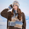 thumbnail image 1 of AUNVITO Women's Winter Knitted Hat Set With Earmuffs Scarf and Gloves Three-Piece Warm Stylish Accessories, 1 of 6