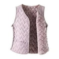 thumbnail image 1 of AUNVITO Women's Winter Sleeveless Puffy Jacket Lightweight Casual Coat with Pockets, V-Neck Loose Regular Fit Vest for Daily Wear, 1 of 8