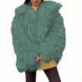 thumbnail image 1 of AUNVITO Women's Winter Warm Faux Plush Coat Short V-Neck Solid Color Jacket Casual Party Outerwear (Black/Navy/White/Green/Yellow), 1 of 3
