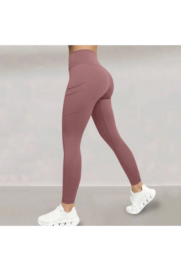 Women's Yoga Pants High-Waisted Figure-Flattering Detail with Pockets Booty Lifting Workout and Fitness