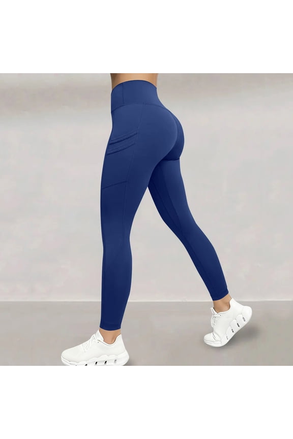 Women's Yoga Pants High-Waisted Figure-Flattering Detail with Pockets Booty Lifting Workout and Fitness