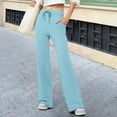 thumbnail image 1 of AUNVITO Women's Yoga Pants with Pockets Casual Straight Leg Solid Color High Elastic Stretchy Trousers 95%Polyester 5%Spandex, 1 of 5