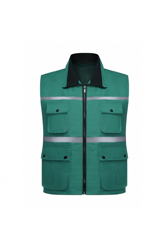 Women's and Men's Sport Vest Stand Collar Multiple Pockets Composite Casual Outdoor Athletic-Style Style