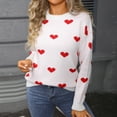thumbnail image 1 of AUNVITO Womens Round Neck Sweaters Heart Pattern Long Sleeve Pullover Knit Fall Winter Outfits 2025, 1 of 9