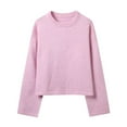 thumbnail image 1 of AUNVITO Womens Round Neck Sweaters Pullover Basic Solid Long Sleeve Knit Sweaters Fall Winter Outfits, 1 of 2