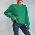 thumbnail image 1 of AUNVITO Womens Round Neck Sweaters Solid Long Sleeve Pullover Fall Winter Outfits, 1 of 6