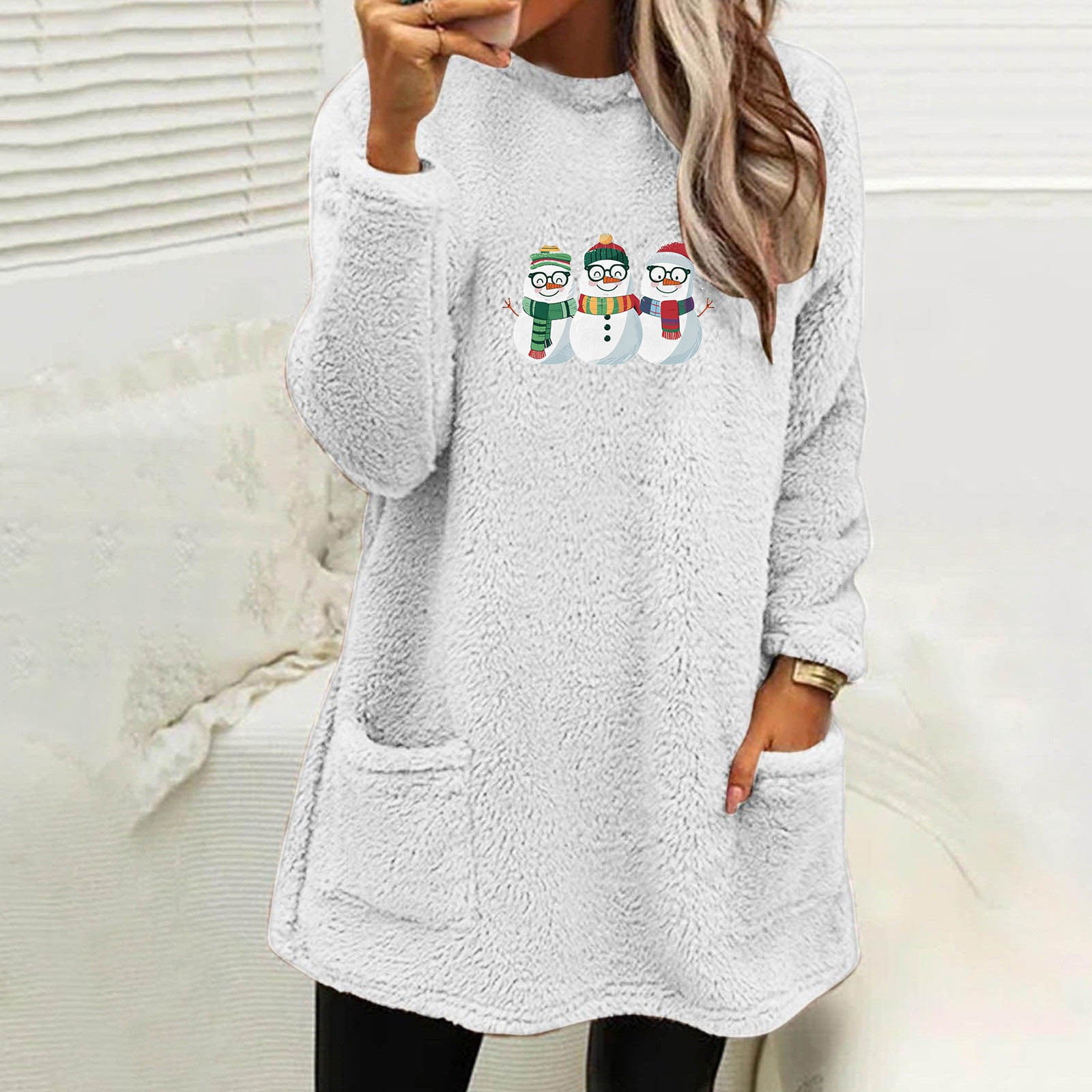 Spadehill Women's Christmas Sweatshirt - "Baby It's Cold Outside" Long Sleeve Crewneck, X-Large, Cotton Blend - View #6