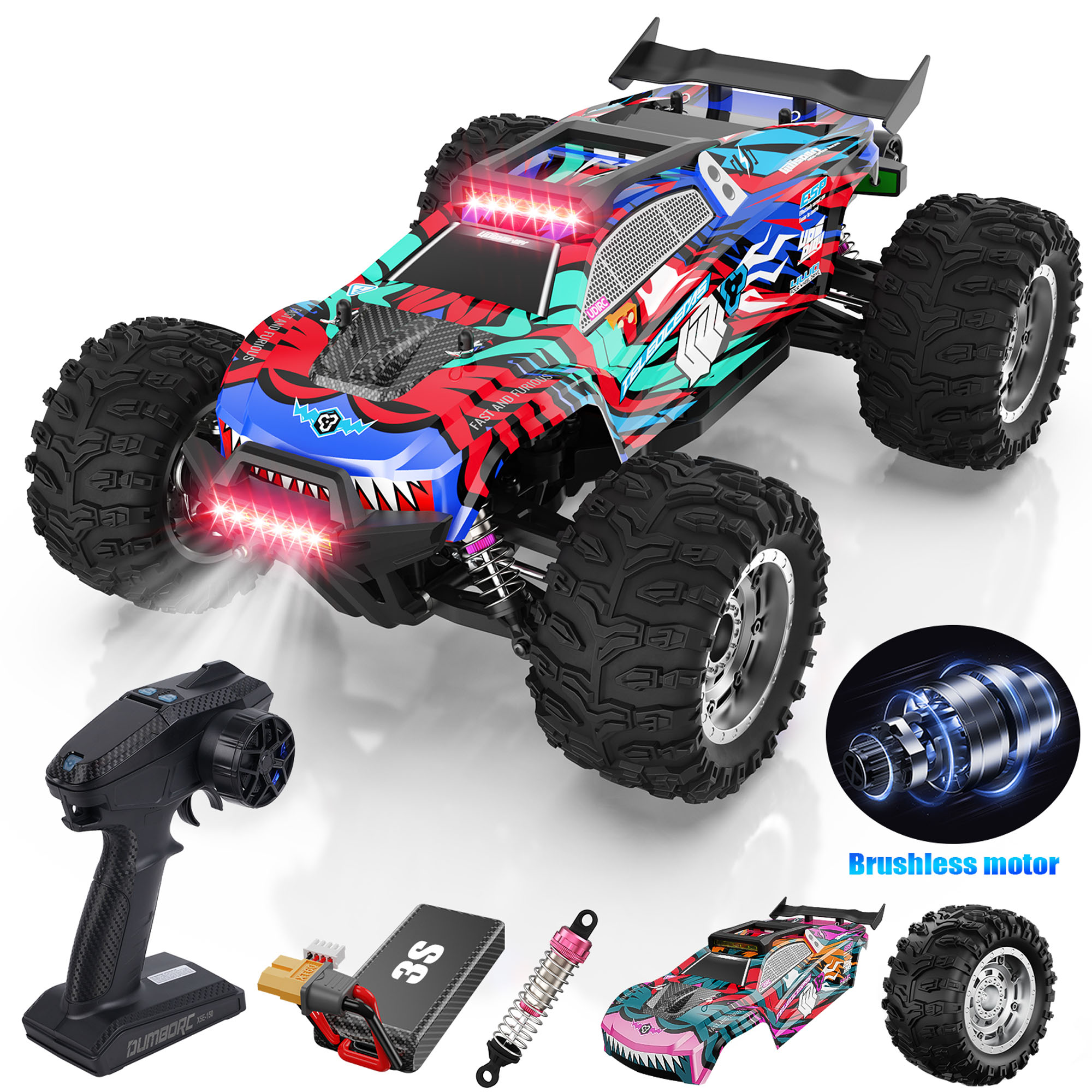 AUOSHI 2025 Professional Racing RC Cars for Adults with ESP Brushed Motor, 70+KM/H(45MPH) Top Speed,4X4 Hobby Off-Road,1:10 Remote Control CarT with Oil Filled Shocks