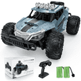 thumbnail image 1 of AUOSHI 1:16 RC Car for Kids & Adults, 15MPH Fast Off-Road Remote Control Truck, Up to 50 Min Playtime, 2.4GHz, 2 Rechargeable Batteries, 80m Range, Oversized Tires, All-Terrain, Blue, 1 of 9