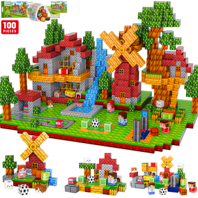 AUOSHI 100 PCS Magnetic Tiles & Building Blocks,1 Inch ABS Magnetic Cubes, Strong Magnet STEM Educational Learning Toys,Creative Construction Play Set with Storage Bag for Toddlers Kids Boys Girls 3+