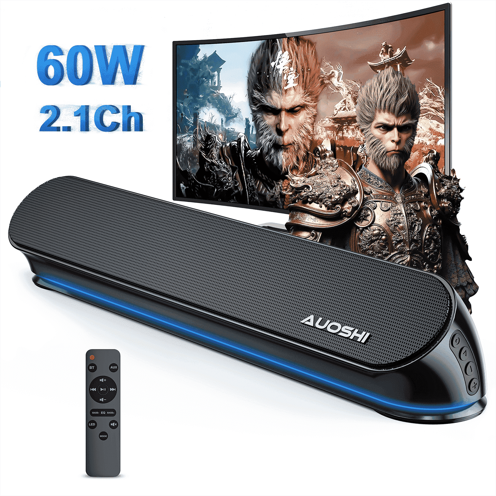 Soundbar TV 2 In 1 HoYLluDLL - Audio Potente Con Connessioni HDMI-ARC, Ottica E AUX | Colore Marrone - Foto 3