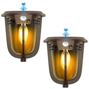 AUOSHI 2Pack Outdoor Solar Wall Lights Porch Lights with Motion Sensor Wireless Outdoor Solar Lantern Retro Wall Light Solar Wall Sconce IP54 Waterproof Solar Light for House Outside Shed Porch Garden