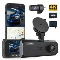 AUOSHI 3 Channel Dual Dash Cam Front Rear 4K/2.5K+1080P 3.16" Full HD with Wi-Fi GPS Free 64GB SD Card Car Dashboard Recorder IPS Screen Night Vision Wide Angle WDR 24H Parking Mode Support 256GB Max