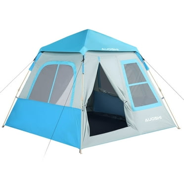 AUOSHI 4-6 Person Camping Tent  Pop Up Tent Waterproof Automatic Setup 2 Doors-Instant Family Tents for Camping Hiking & Traveling