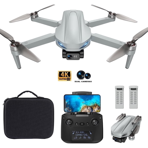 AUOSHI GPS Drone with 4K Camera for Adults Beginner,Upgraded EIS with Brushless Motor,Foldable FPV Quadcopter with Optical Flow, Follow Me, Smart Return Home,60 Mins Flight Time
