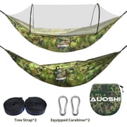 AUOSHI Camping Hammock 660 lbs Capacity Double & Single Portable Hammocks with Tree Straps & Attached Carry Bag, Camping Essentials Gear, Perfect for Outside Indoor Hiking Beach Backpack Travel