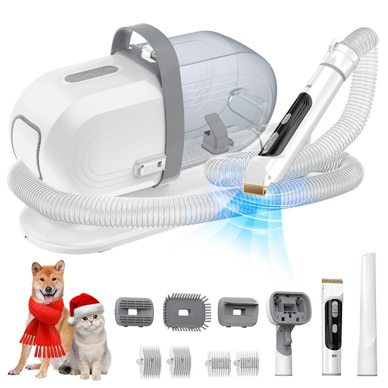 Auoshi Dog Grooming Kit 13Kpa 2.5L Pet Hair Grooming Vacuum with 5 Pet Grooming Tools Deshedding Brush Comb Clippers Hair Remover Pet Supplies for Dog