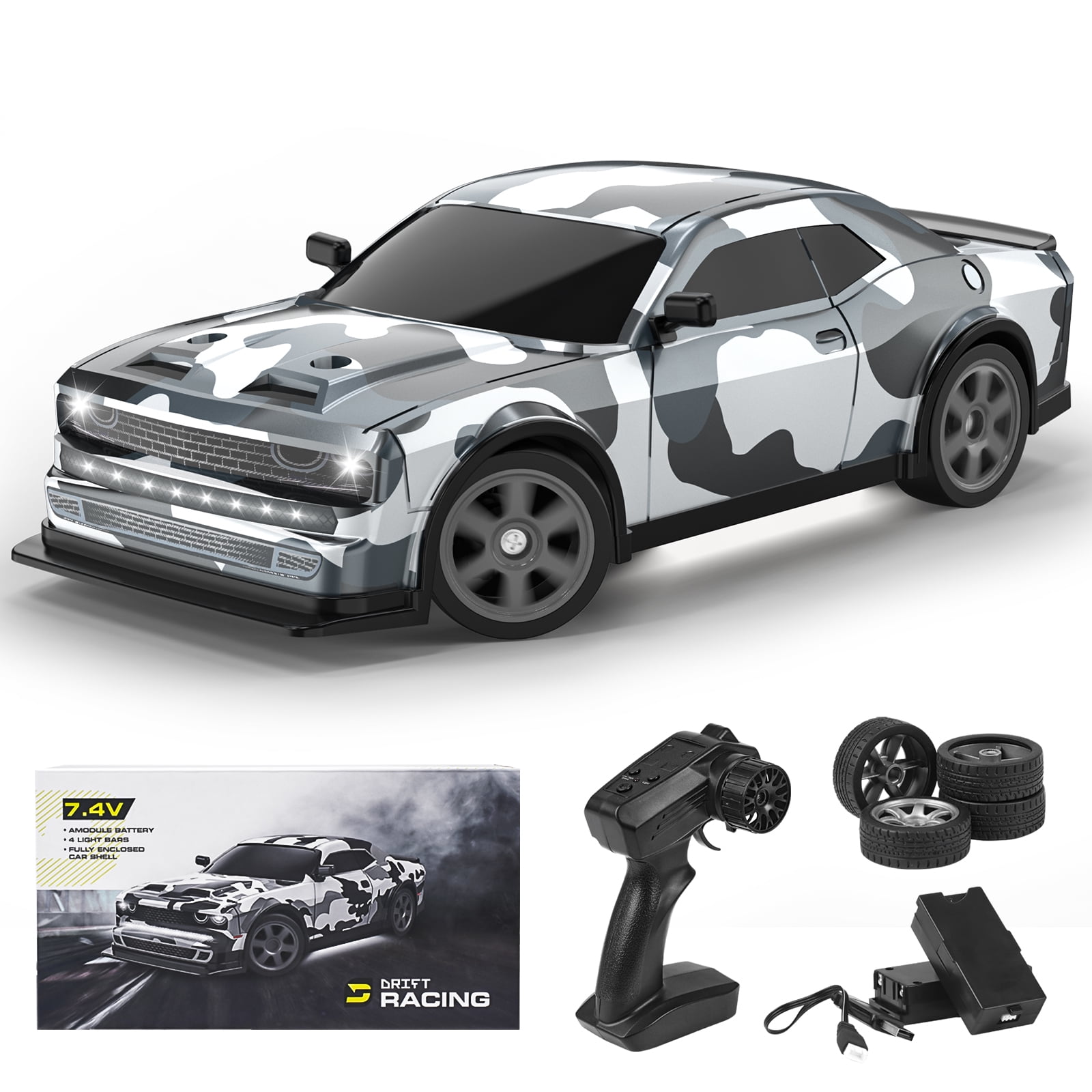 Batterie Unique) RC Drift Car Voiture RC Omnidirectionnelle 4WD