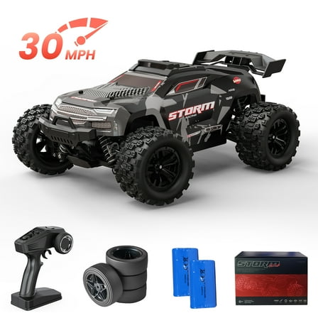 AUOSHI Upgraded 1:18 RC Car Remote Control Truck – 30MPH 4WD High Speed Toy for Boys with Metal Shaft, Alloy Differential, Dual Batteries, TPR Tires, Shock Absorbers, Gift for Kids & Beginners