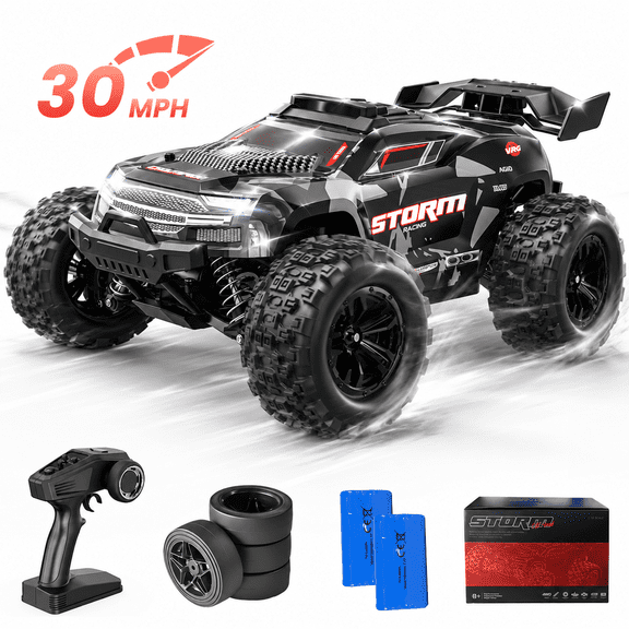 AUOSHI Upgraded 1:18 RC Car Remote Control Truck – 30MPH 4WD High Speed Toy for Boys with Metal Shaft, Alloy Differential, Dual Batteries, TPR Tires, Shock Absorbers, Gift for Kids & Beginners