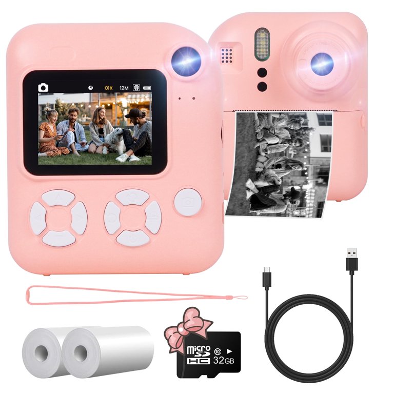 AUOSHI Instant Print Camera for Kids-1080P HD Kids Camera Instant