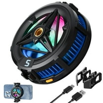 AUOSHI Magnetic Cell Phone Cooler for Game and Live Streaming, Phone Cooling Fan with LED Temperature Display Portable Radiator for All Phones/Laptops Semiconductor Cooler,Black