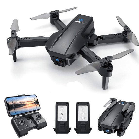AUOSHI V1 Mini FPV Drone with 1080P HD Camera, Dual Lens & VR Mode, Optical Flow, 2 Batteries, Gesture/Voice/Gravity Control, 360°Flip, Orbit & Follow – Fun Gift for Kids, Teens,Adults & Beginners
