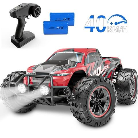 AUOSHI RC Car 1:16 Remote Control Truck, 30MPH High-Speed 4WD Off-Road Car with 2 Rechargeable Batteries, 60 Min Playtime, LED Lights Great Gift for Kids & Adults