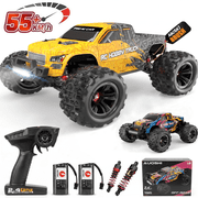 AUOSHI RC Cars 1:16 High Speed Remote Control Truck, 4WD All Terrain Off Road RC Truck 35+MPH with LED Lights, 2 Batteries for Kids and Adults Toy Gifts