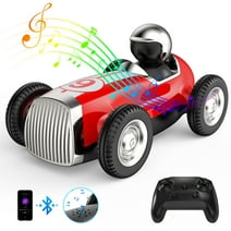 AUOSHI Remote Control Car with 2.4GHz Wireless Bluetooth Speaker 2 Speed Mode Fast RC Car for Kids RC Trucks Music RC Stunt Car Toys for Boys Girls Gifts, Red