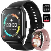 AUOSHI Smart Watch fits for Android & iPhone (Bluetooth Answer/Make Calls), 2.01 inch IP67 Waterproof Tracking Fitness, Sleep Monitor/Pedometer/Calories,Multiple Sports Modes,Black