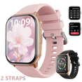 thumbnail interactive-video image 1 of AUOSHI Smart Watch fits for Android & iPhone (Bluetooth Answer/Make Calls), 2.01 inch IP68 Waterproof Tracking Fitness, Sleep Monitor/Pedometer/Calories,Multiple Sports Modes,Pink, 1 of 10