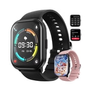 AUOSHI Smart Watch Fits for Android & Iphone (Bluetooth Answer/Make Calls), 2.01 inch IP68 Waterproof Tracking Fitness, Sleep Monitor/Pedometer/Calories,Multiple Sports Modes,Black