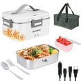 thumbnail image 1 of AUOSHI Electric Lunch Box for Adults, 85W Heated Lunch Box 1.8L Stainless Steel Heated Lunchbox for Adults, 12/24/110V Portable Food Warmer for Car Truck Work, Gifts for Women, Gifts for Men, 1 of 9