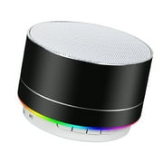 AUPERTO Mini Small Portable Wireless Bluetooth Speaker with LED Light and Built-in Mic , Supports TF Card Playing, Black