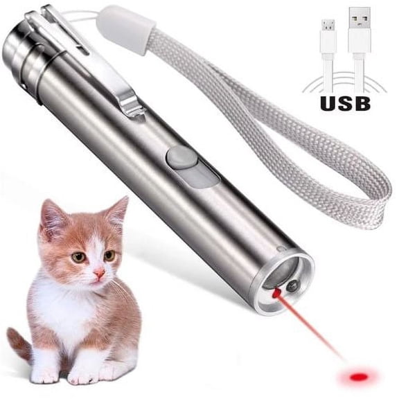 AUPERTO Rechargeable Laser Pointer with USB Charging Cable, Black, 1 Count