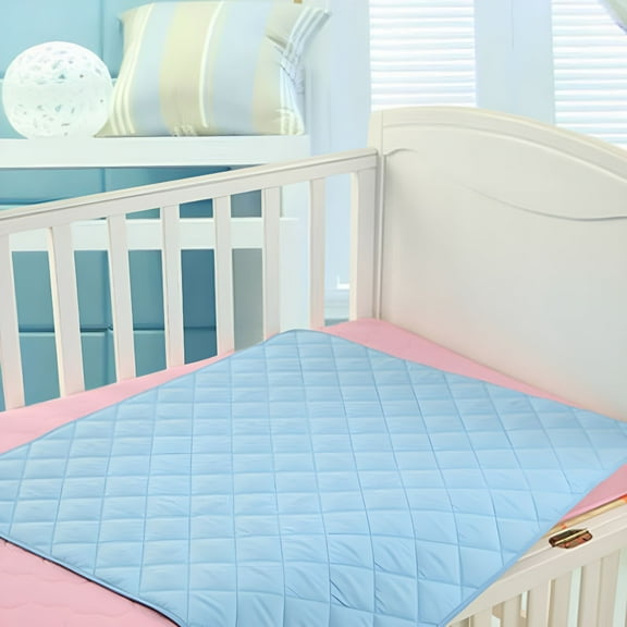 AUQ 1 Pack Large Size 50*70cm Bed Pads Washable Waterproof Mattress Protector,Reusable Pee Pads for Bed Wetting Toddlers,Adults,Elderly,Women or Kids,Children Waterproof Mattress,Blue B