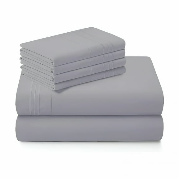 AUQ 100% Pure Egyptian Cotton 800 Thread Count Sheet Set,4 Pc Set,Queen Size Bed Sheets Sateen Weave,Soft Luxury Bedding,Fits Upto 21" Inch Deep Pocket (Silver Solid,Queen Size)