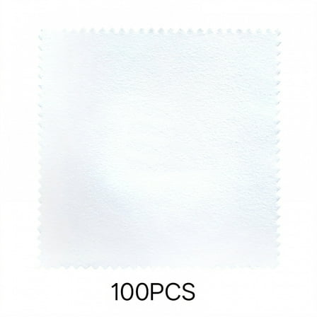 AUQ 100Pcs Silver Polishing Cloth,Wet Dry Applicable Jewelry Polishing Cloth,Various Wiping Methods Polishing Cloth,White