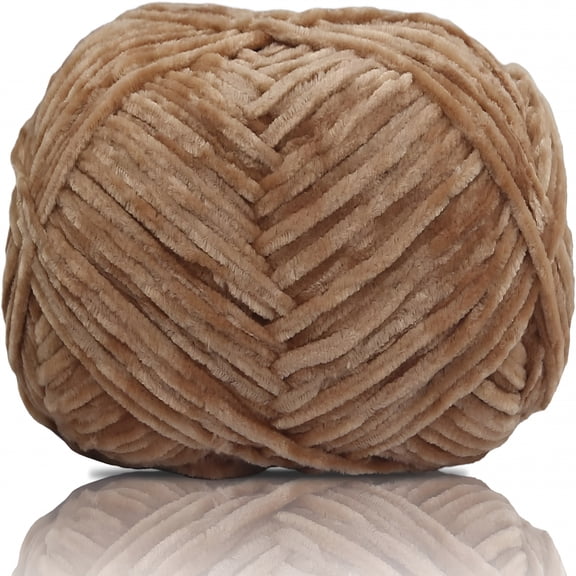 AUQ 100g Chenille Yarn, 180 Meters Fluffy Polyester Velvet Thread for Knitting, Crochet, Scarves, Blankets & DIY Home Decor