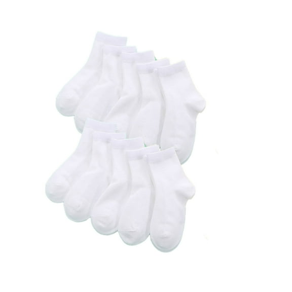 AUQ 10Pair Kids Socks,Cotton Girls Ankle Socks,Girl Socks,White