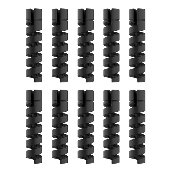 AUQ 10Pcs Charger Protector Prevents Cable Damage from Bending and Twisting Cable Protector Black
